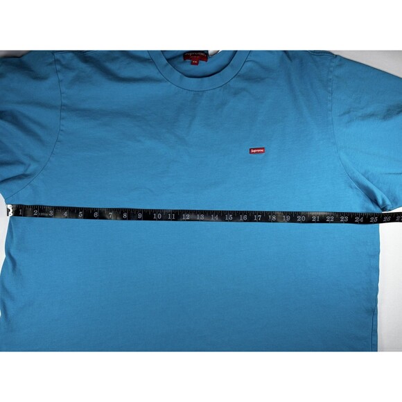 Supreme Box Logo Tee XXL Blue Red Patch Made in Portugal Skate Streetwear - Picture 7 of 13